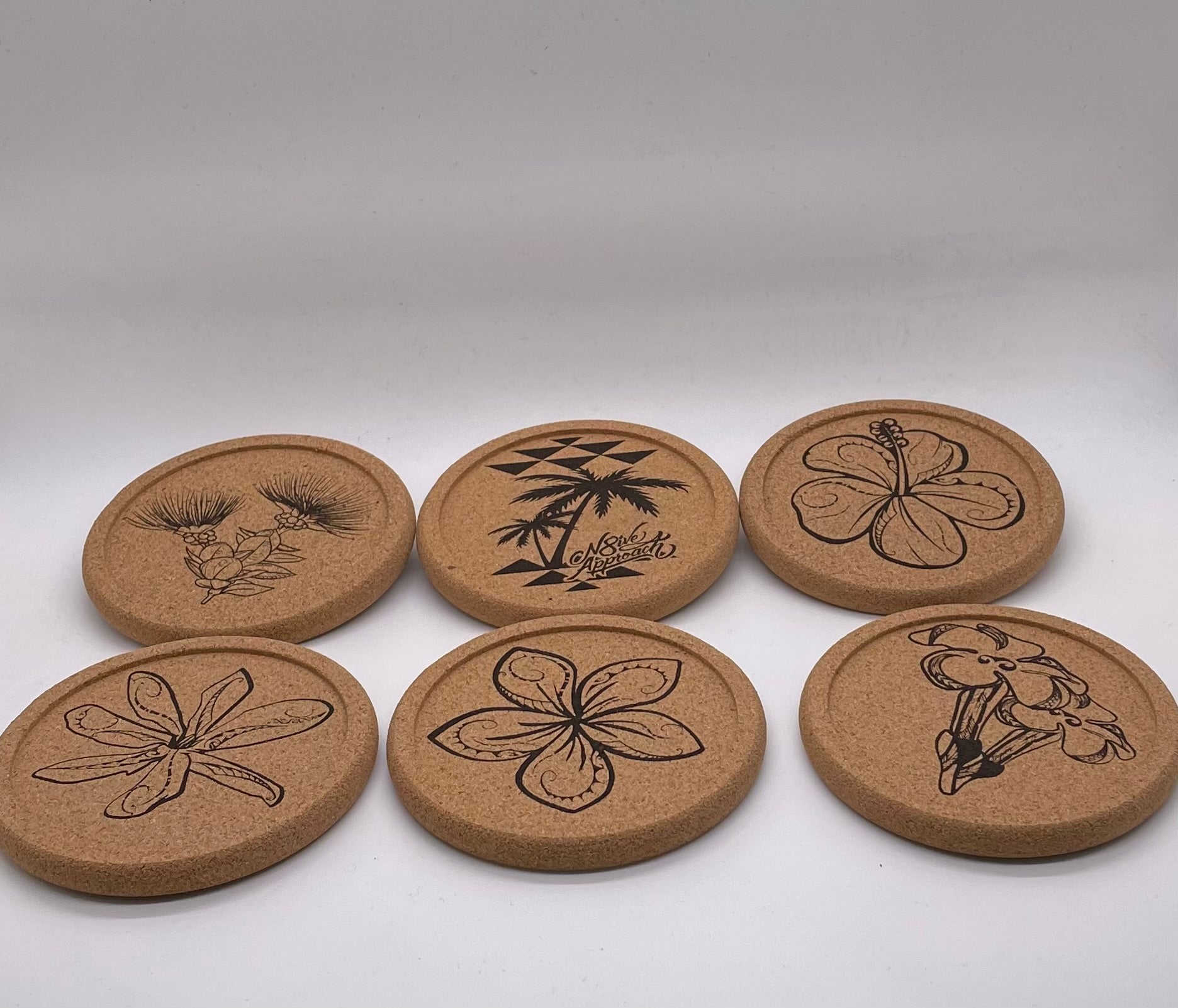 Personalized Cork Coaster Set for Couples, Design: N8