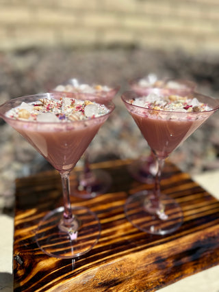 Pink Plumeria & Gardenia Martini Candle Glasses - Set of 4